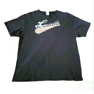The Walking Dead Negan's Lucille Black T-Shirt Baseball Bat Barbed Wired SZ XL